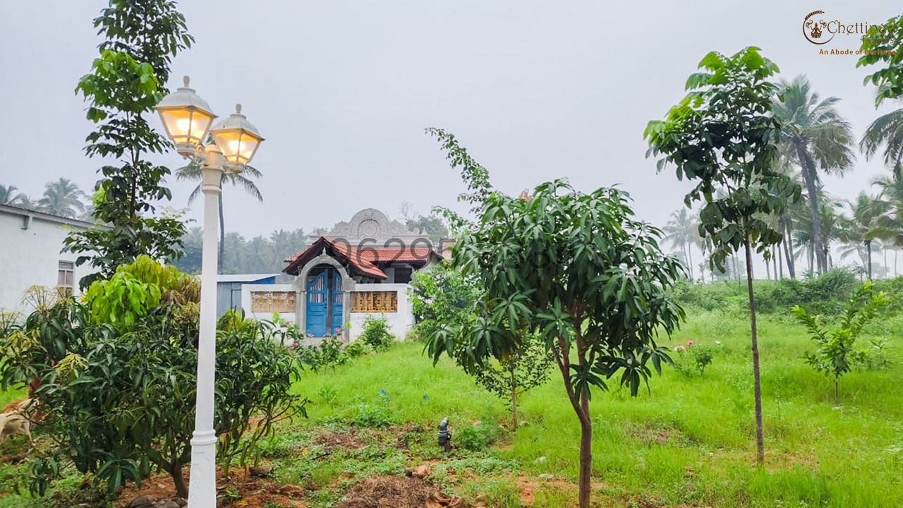 Wellness spa center surrounded by nature at Chettinad Farms